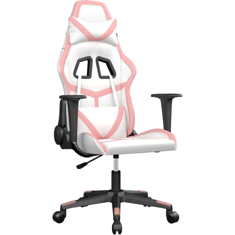 Καρέκλα Gaming VIDAXL 3143673 με Ρυθμιζόμενα Μπράτσα από Τεχνητό Δέρμα - Λευκό