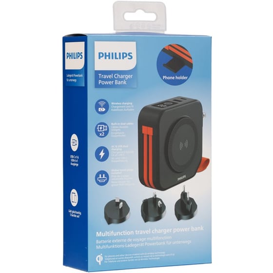 Powerbank Philips DLP1922 + Charger 10.000mAh - Μαύρο image 4