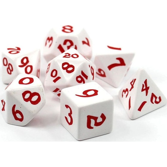 Σετ Ζάρια - Classic Runic Dice Set - White And Red image 1