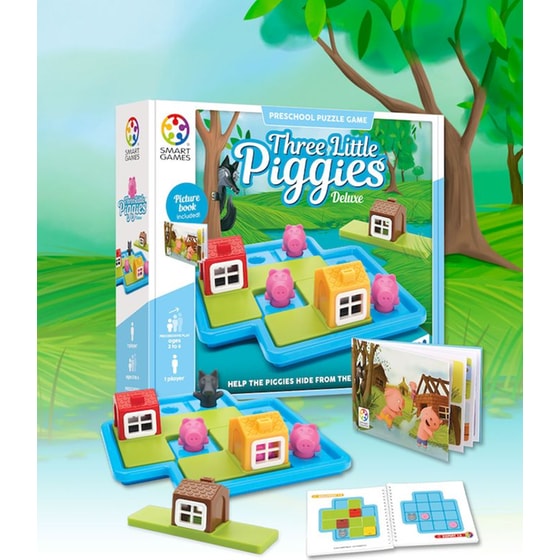 Three Little Piggies Deluxe - Τα Τρία Γουρουνάκια Επιτραπέζιο (Smart Games) image 2