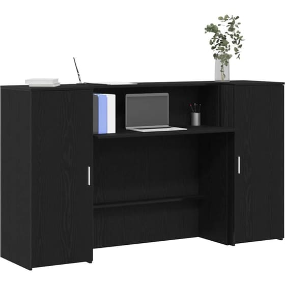 Γραφείο Υποδοχής VidaXL από Τεχνητό Ξύλο 180x50x103,5 cm - Μαύρη Δρυς image 1