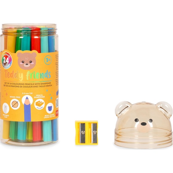 Ξυλομπογιές Legami Teddy Bear Friends 24 Τεμάχια με Ξύστρα image 1