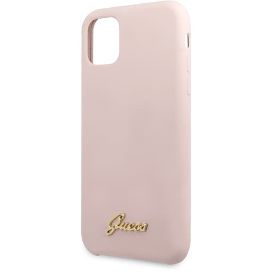 Guess “vintage Script Gold Logo Collection” Σκληρή Θήκη Προστασίας Από Σιλικόνη – Apple Iphone 11 Pro (ροζ) image 3