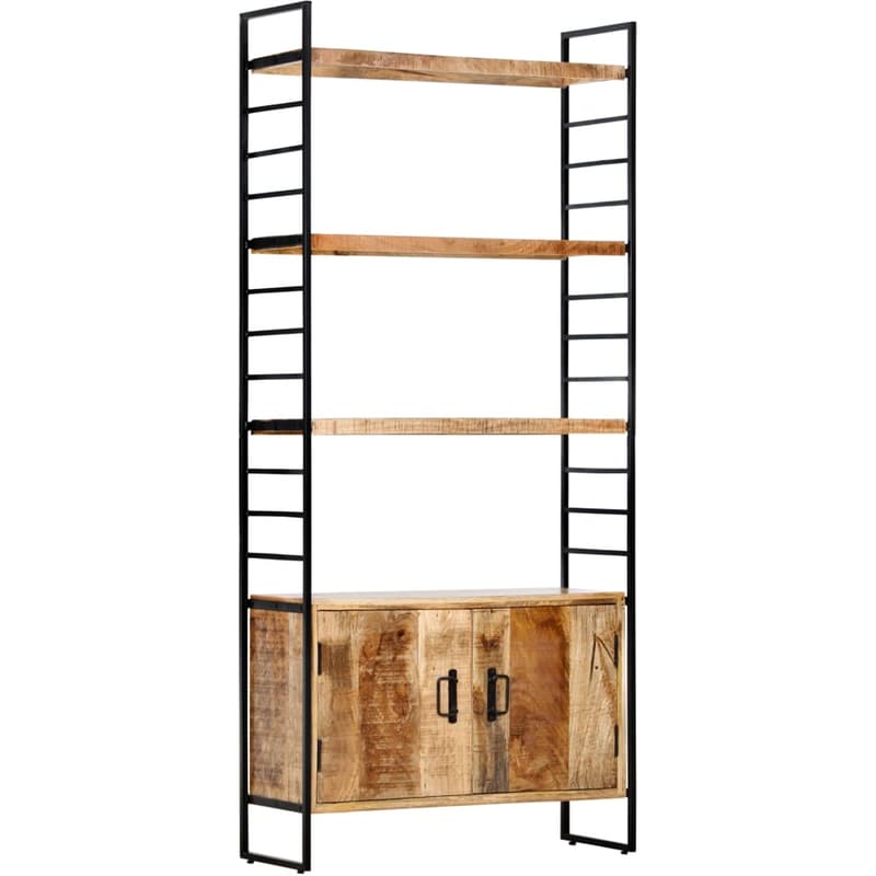 Βιβλιοθήκη VidaXL Μεταλλική με 2 Πόρτες 80x180 cm - Καφέ