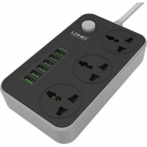 Ldnio SC3604 3 Θέσεων με USB 2m - Μαύρο image 0