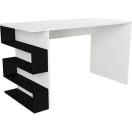 Γραφείο ArteLibre Cleora από Μοριοσανίδα/Μελαμίνη 120x60x74cm - Λευκό/Μαύρο