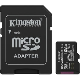 Kingston Canvas Select Plus Gen3 microSDXC 128GB Class 10 U1 V10 UHS-I με αντάπτορα
