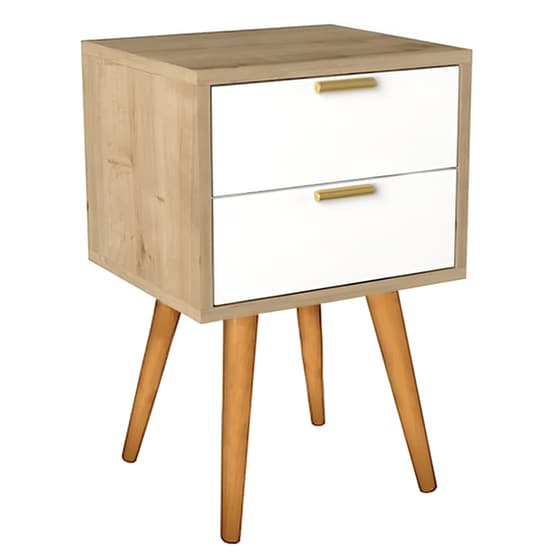 Κομοδίνο Welhome Από Μελαμίνη 40x35x61 cm - Φυσικό Λευκό image 0