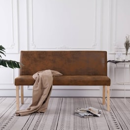 Παγκάκι VidaXL από Συνθετικό Καστόρι 139,5x54x85,5 cm - Καφέ