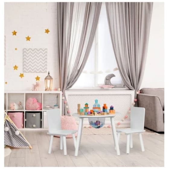 Παιδικό Σετ Με Ξύλινο Στρογγυλό Τραπέζι Και 2 Καρέκλες Ecotoys Wh135 image 6