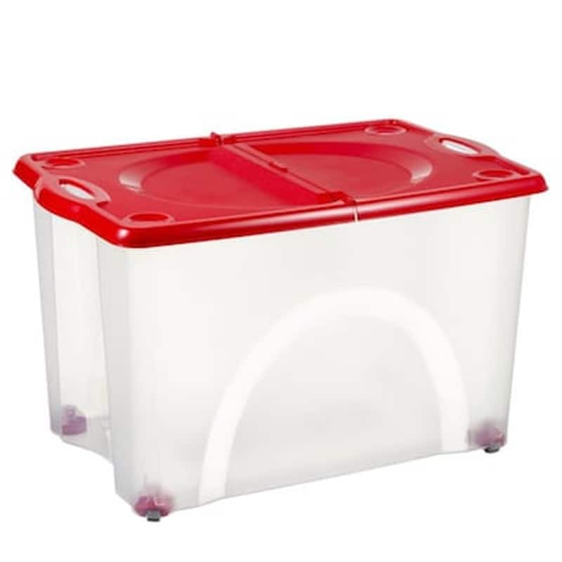 Εικόνα από Bama Italy Κουτί Αποθήκευσης 54lt Με Ρόδες 360ᵒ Πλαστικό Διάφανο-κόκκινο Contenitore Rotobox