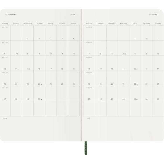 Ημερολόγιο Εβδομαδιαίο 2027 Moleskine 18Μ L Softcover Πράσινο image 3