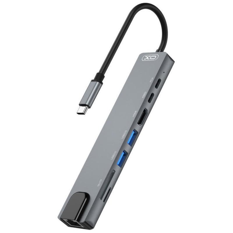 USB Hub XO HUB003 USB-C με 8 θύρες - Γκρι XO