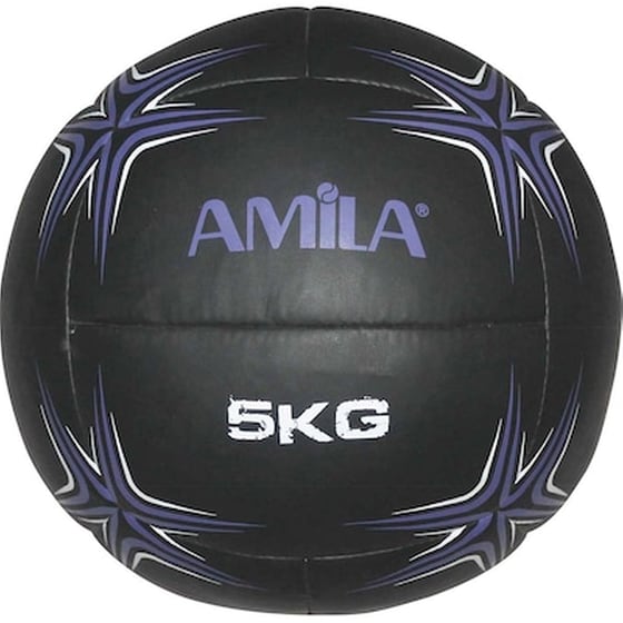 Μπάλα Medicine Weight Ball Amila Κατάλληλη για Ενδυνάμωση 5 kg 34 cm άπό PVC - Μαύρο image 0