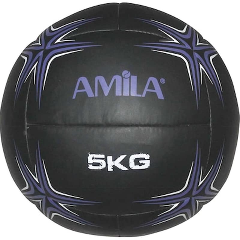 Μπάλα Medicine Weight Ball Amila Κατάλληλη για Ενδυνάμωση 5 kg 34 cm άπό PVC – Μαύρο
