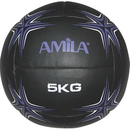 Μπάλα Medicine Weight Ball Amila Κατάλληλη για Ενδυνάμωση 5 kg 34 cm άπό PVC - Μαύρο