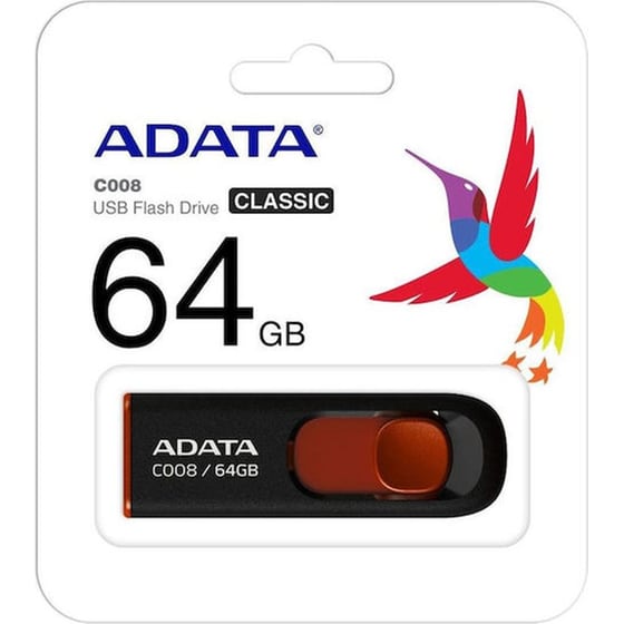 Adata C008 64GB USB 2.0  Stick - Μαύρο image 1