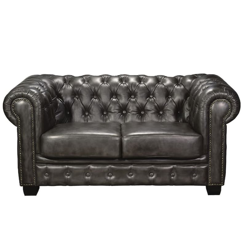 WOODWELL Διθέσιος Καναπές Woodwell Chesterfield Ε9574.22 160x92cm - Σκούρο Γκρι