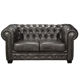 Διθέσιος Καναπές Woodwell Chesterfield Ε9574.22 160x92cm - Σκούρο Γκρι