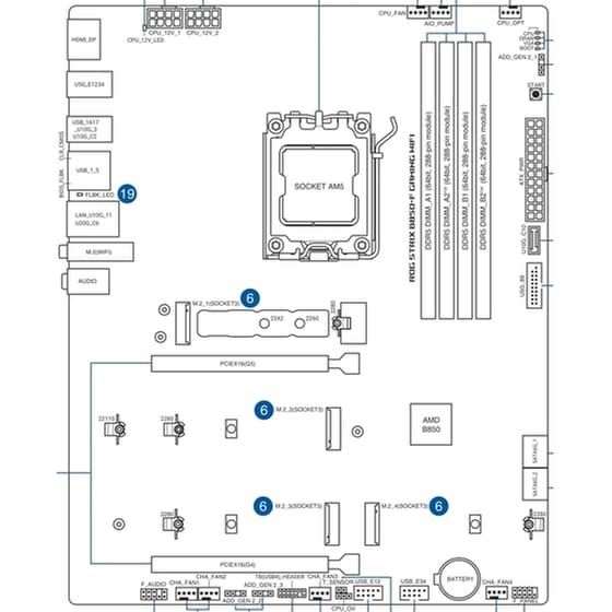 Asus ROG STRIX B850-F GAMING WIFI Motherboard ATX με AMD AM5 Socket 90MB1J70-M0EAY0 image 8