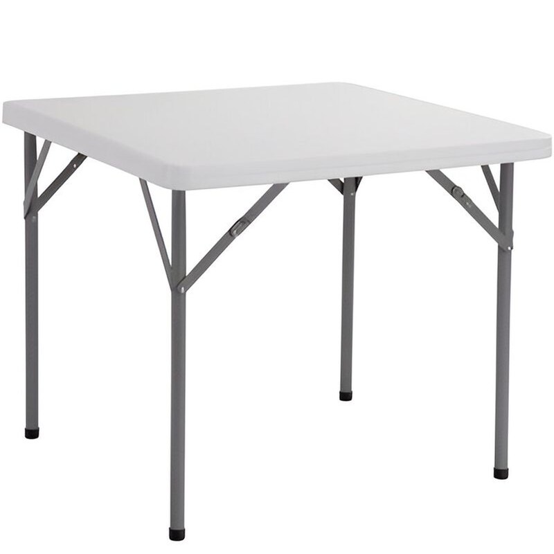 Τραπέζι Εξωτερικού Χώρου Πτυσσόμενο Woodwell από Πλαστικό/Μέταλλο 86x86x74 cm- Λευκό/Μαύρο