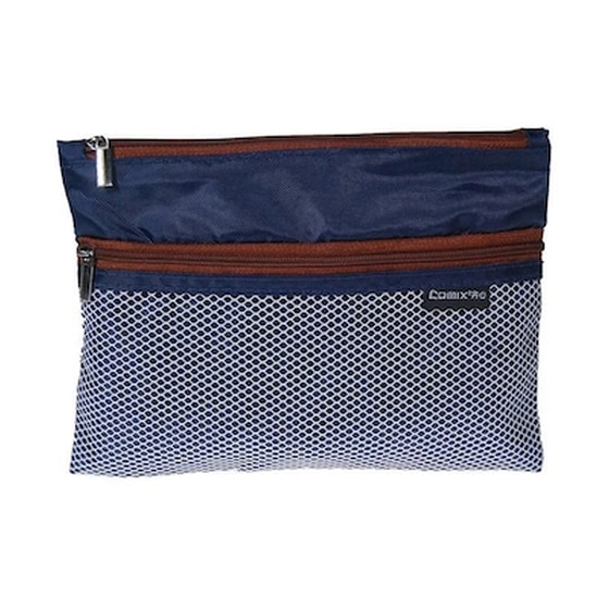 Comix Τσαντάκι Με Φερμουάρ + Θήκη B6 Σκ.μπλε Y21x15,5εκ. image 0