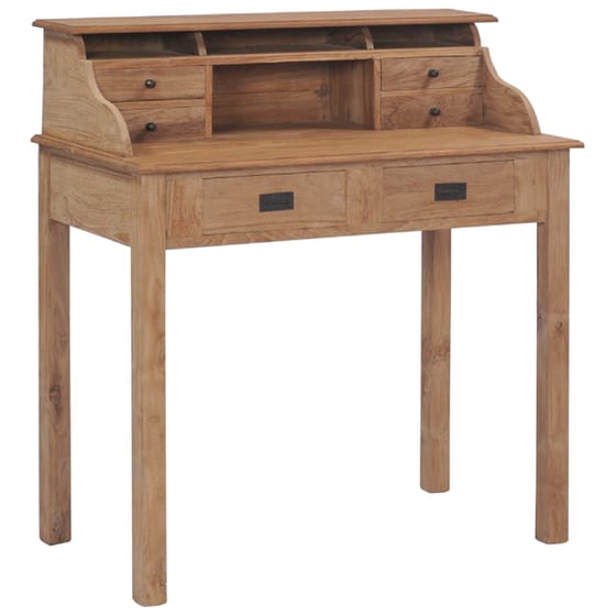 Γραφείο με Συρτάρια VidaXL από Μασίφ Ξύλο Teak 90x50cm - Φυσικό image 0