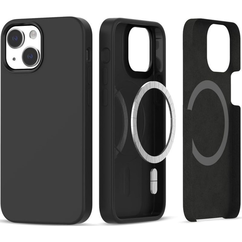 Θήκη Apple Iphone 14 / 13 - Tech-protect Silicone Magsafe Σιλικόνης Με Magsafe - Black (9319456604948)