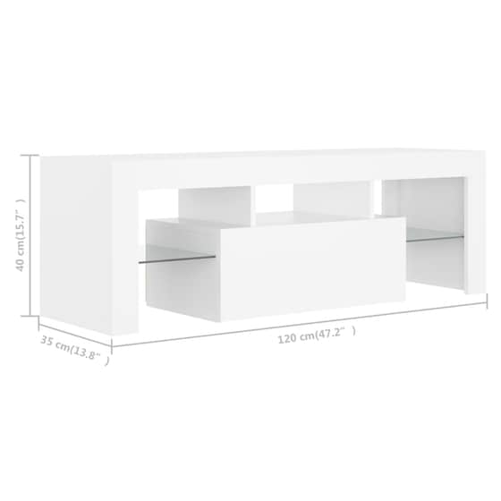 Έπιπλο Τηλεόρασης VidaXL από Μοριοσανίδα 120x35x40cm - Λευκό image 9