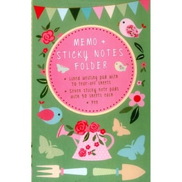 Memo & Sticky Notes Folder Peony Press: Pretty Garden