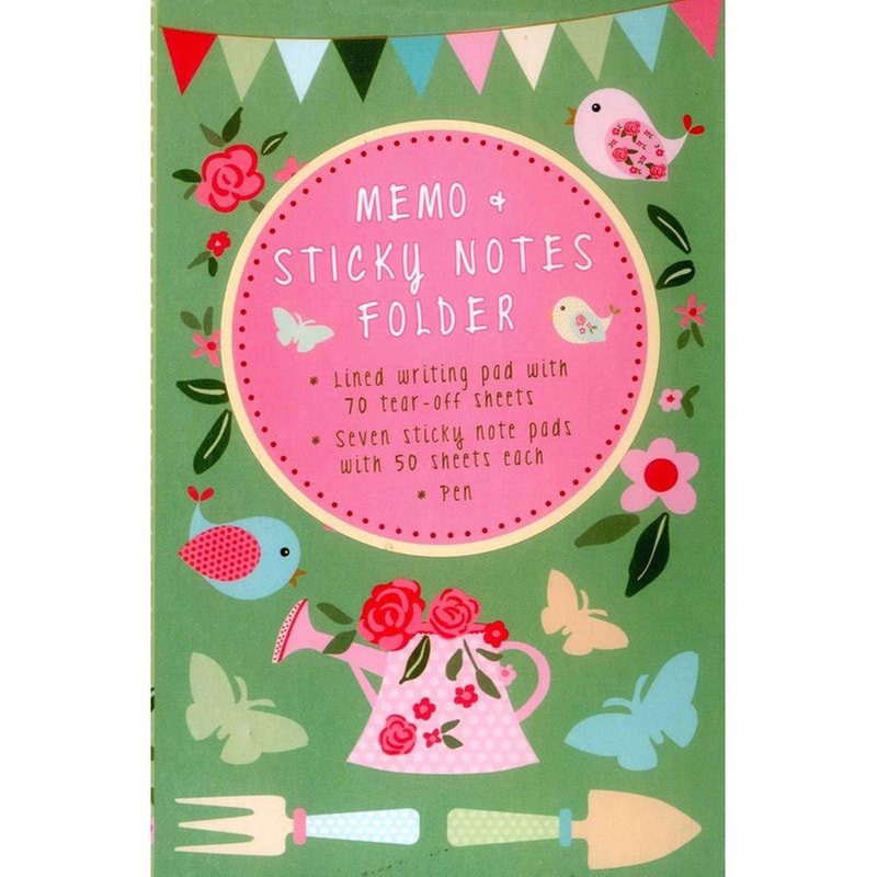 Memo Sticky Notes Folder Peony Press: Pretty Garden