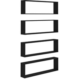 Ράφια Τοίχου VidaXL από Μοριοσανίδα 100x15x30cm 4 Τμχ - Μαύρο