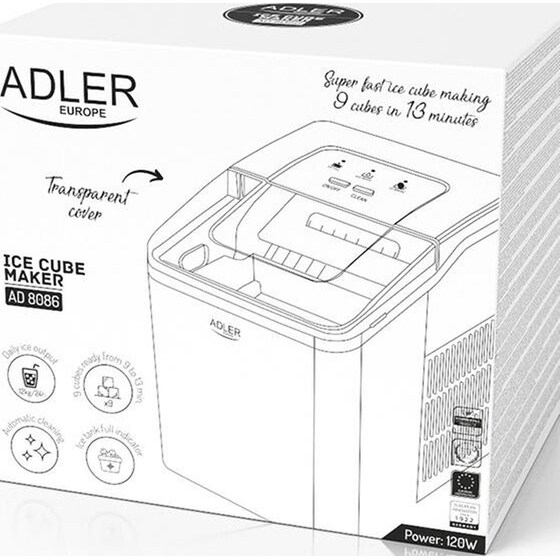 Παγομηχανή ADLER AD-8086 100 W 1.5 L Ασημί image 10