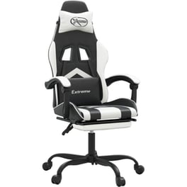 Καρέκλα Gaming VIDAXL 349608 με Υποπόδιο από Τεχνητό Δέρμα - Λευκή