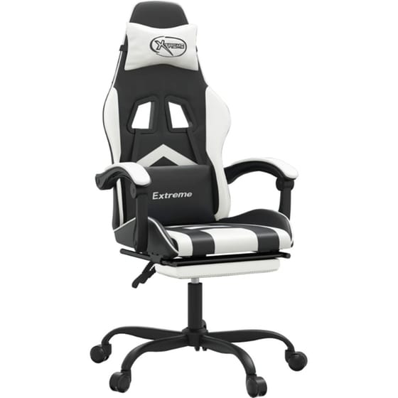 Καρέκλα Gaming VIDAXL 349608 με Υποπόδιο από Τεχνητό Δέρμα - Λευκή image 0