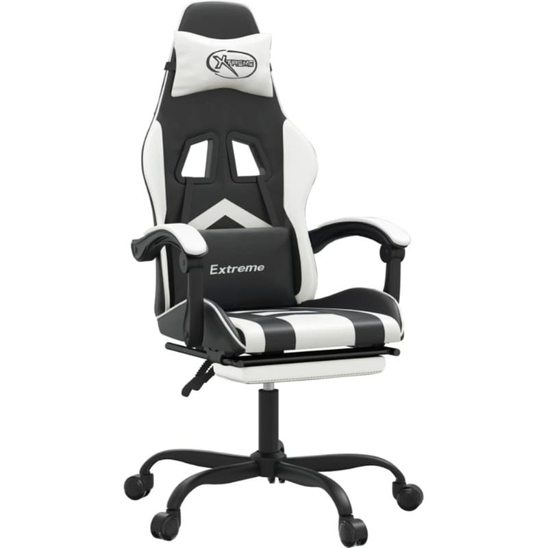 Καρέκλα Gaming VIDAXL 349608 με Υποπόδιο από Τεχνητό Δέρμα - Λευκή
