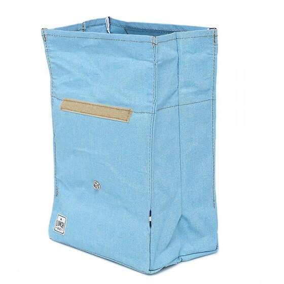 Τσαντάκι Φαγητού The Lunchbags Aqua με Μπεζ Χερούλι image 3