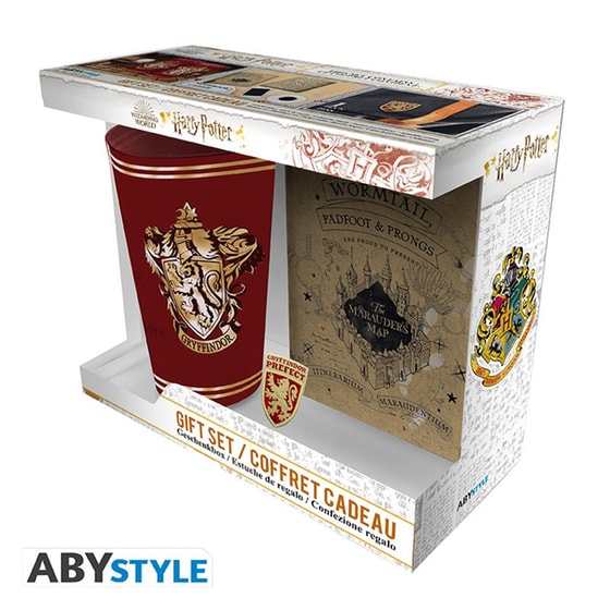 Σετ Ποτήρι με Πιν & Σημειωματάριο ABYstyle Harry Potter Γυάλινο 400 ml - Gryffindor image 0