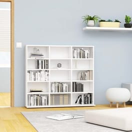 Vidaxl Έπιπλο Για Cd Γυαλιστερό Λευκό 102 X 23 X 89,5 Εκ. Μοριοσανίδα