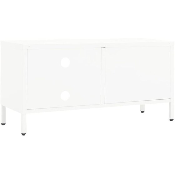 Έπιπλο Τηλεόρασης VidaXL Ατσάλι Και Γυαλί 90x30x44cm - Λευκό image 4