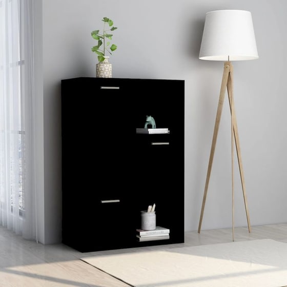 Βιβλιοθήκη VidaXL από Μοριοσανίδα 60x29.5x90 cm - Μαύρο image 1