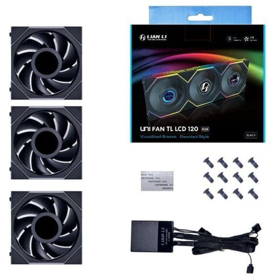 Case Fan Lian Li Uni Fan TL LCD 120mm ARGB - 3τμχ image 1