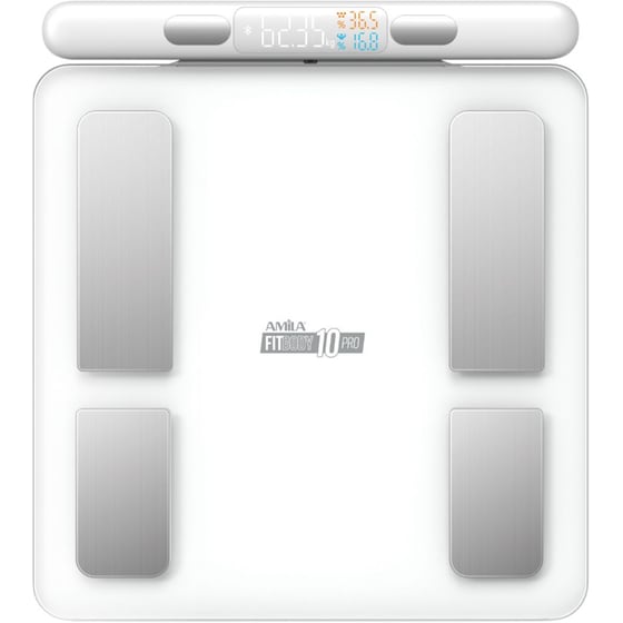 Ψηφιακή Ζυγαρία Σώματος Amila Smart Fitbody 10 Pro με Λιπομετρητή Λευκό image 0