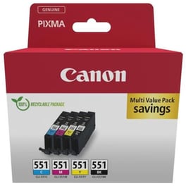Canon Cli-551 Πολλαπλό Πακέτο Μελανιών Εκτυπωτή 6509B015