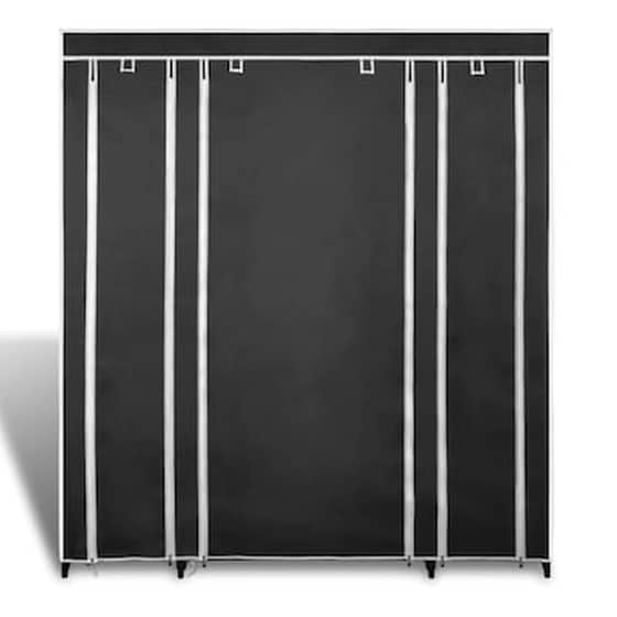 Vidaxl Ντουλάπα Με Ράφια / Σωλήνες Μαύρη 45 X 150 X 176 Εκ. Υφασμάτινη image 3
