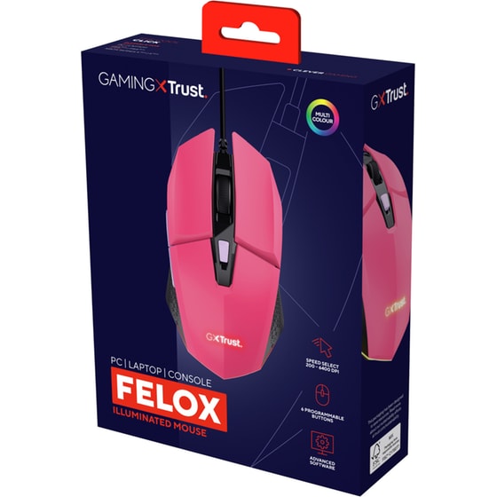 Trust GXT 109P Felox Gaming Ενσύρματο Ποντίκι - Ροζ image 5