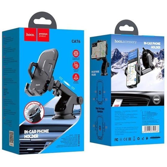 Βάση Στήριξης Αυτοκινήτου Hoco CA76 Με Ρυθμιζόμενα Άγκιστρα - Μαύρο image 4