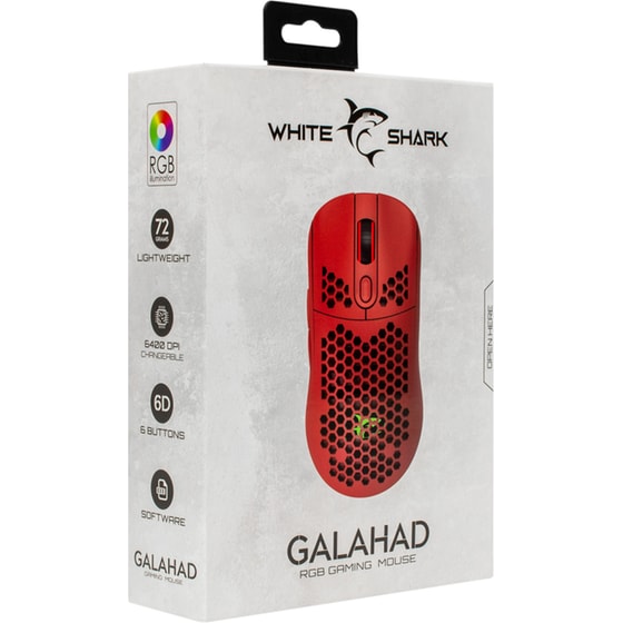 White Shark Galahad Gaming Ενσύρματο Ποντίκι RGB Κόκκινο image 6