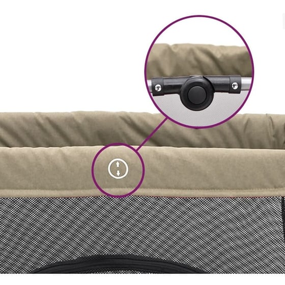 Παρκοκρέβατο VidaXL με Στρώμα Μπεζ Γκρι image 5