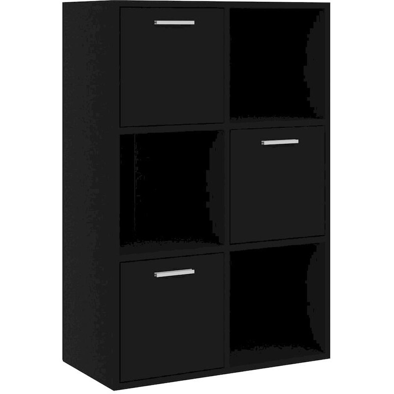 Βιβλιοθήκη VidaXL από Μοριοσανίδα 60x29.5x90 cm - Μαύρο